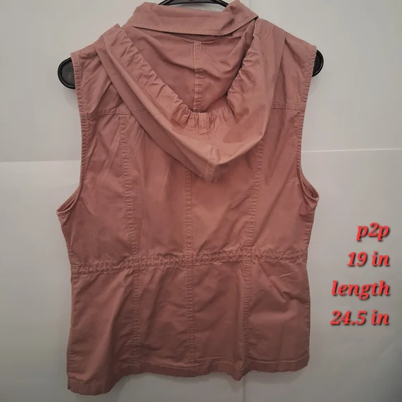 LOVE TREE Blush Pink Sleeveless Vest With Pockets Size Large Medium - Picture 2 of 9